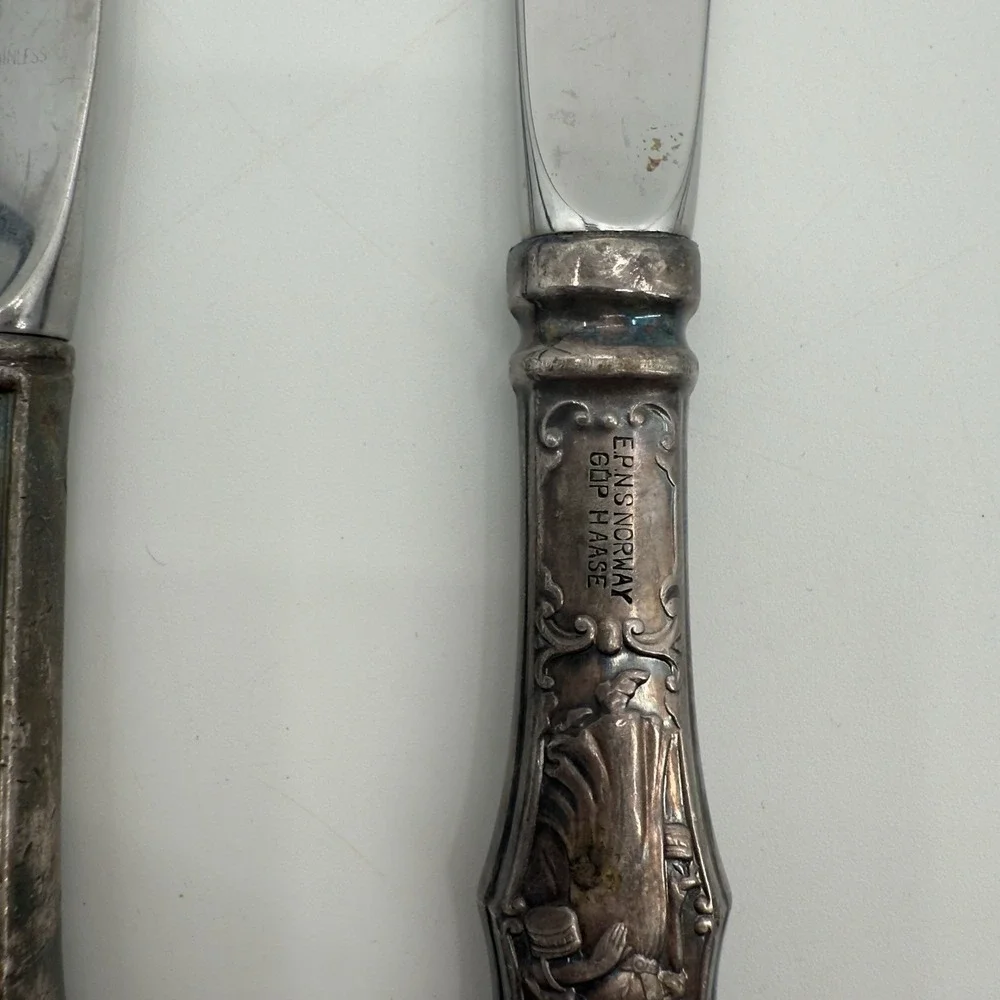 Vintage David Anderson Cheese Knife‎ Pewter & Theodor Olsens Spread Knife Norway